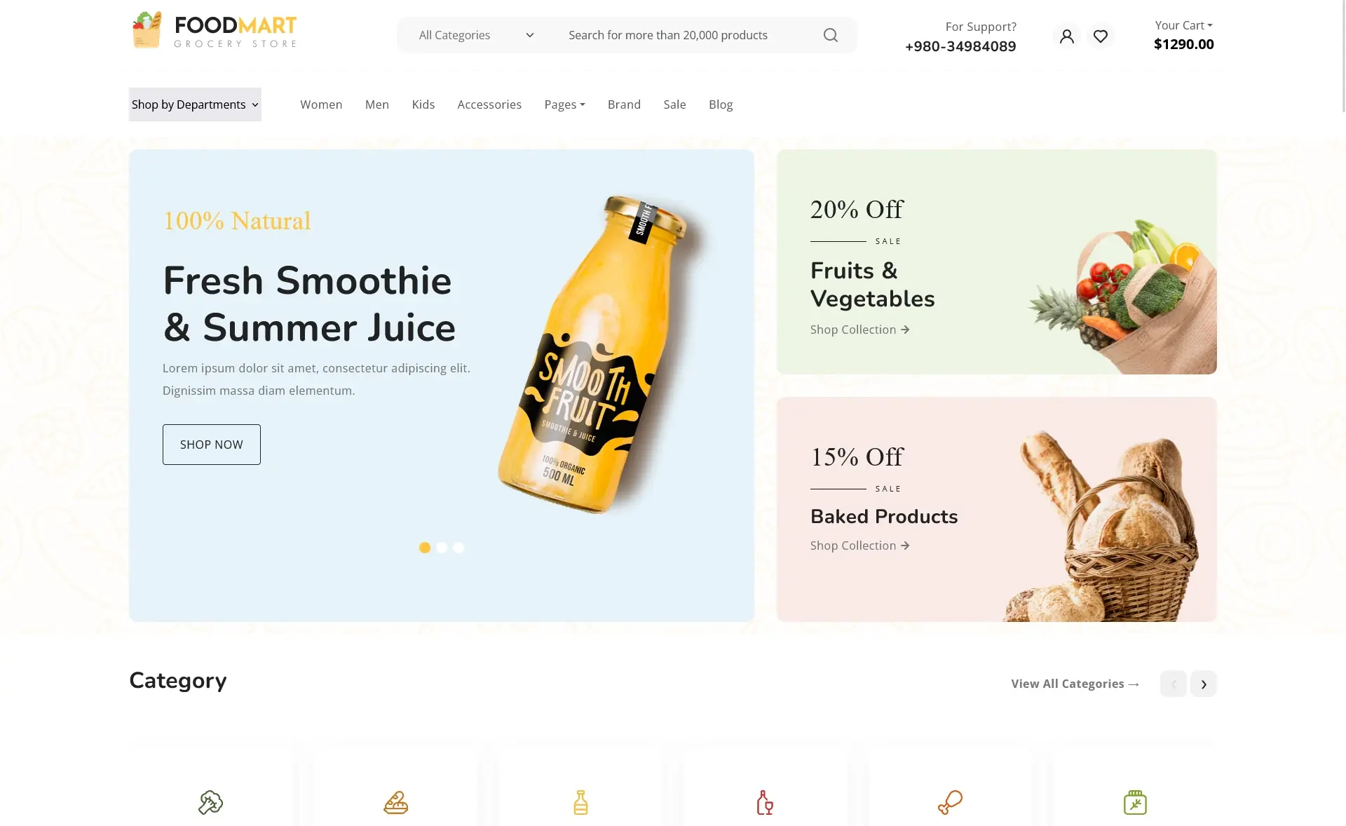 FoodMart – Free Bootstrap 5 eCommerce Website Template